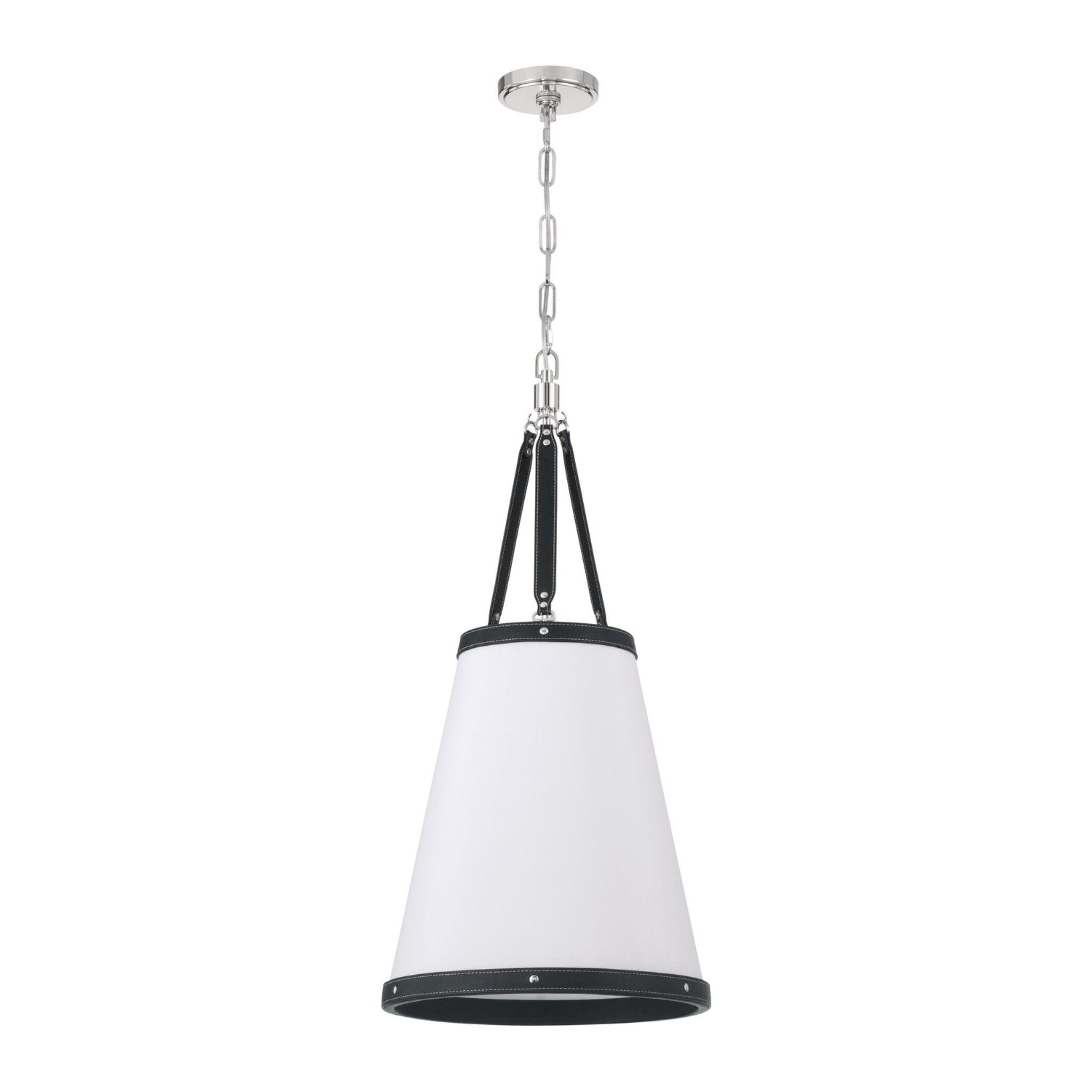 Libby Langdon Callahan 14.25'' Polished Nickel Pendant Black 14.25"W x 29.75"H x 14.25"D