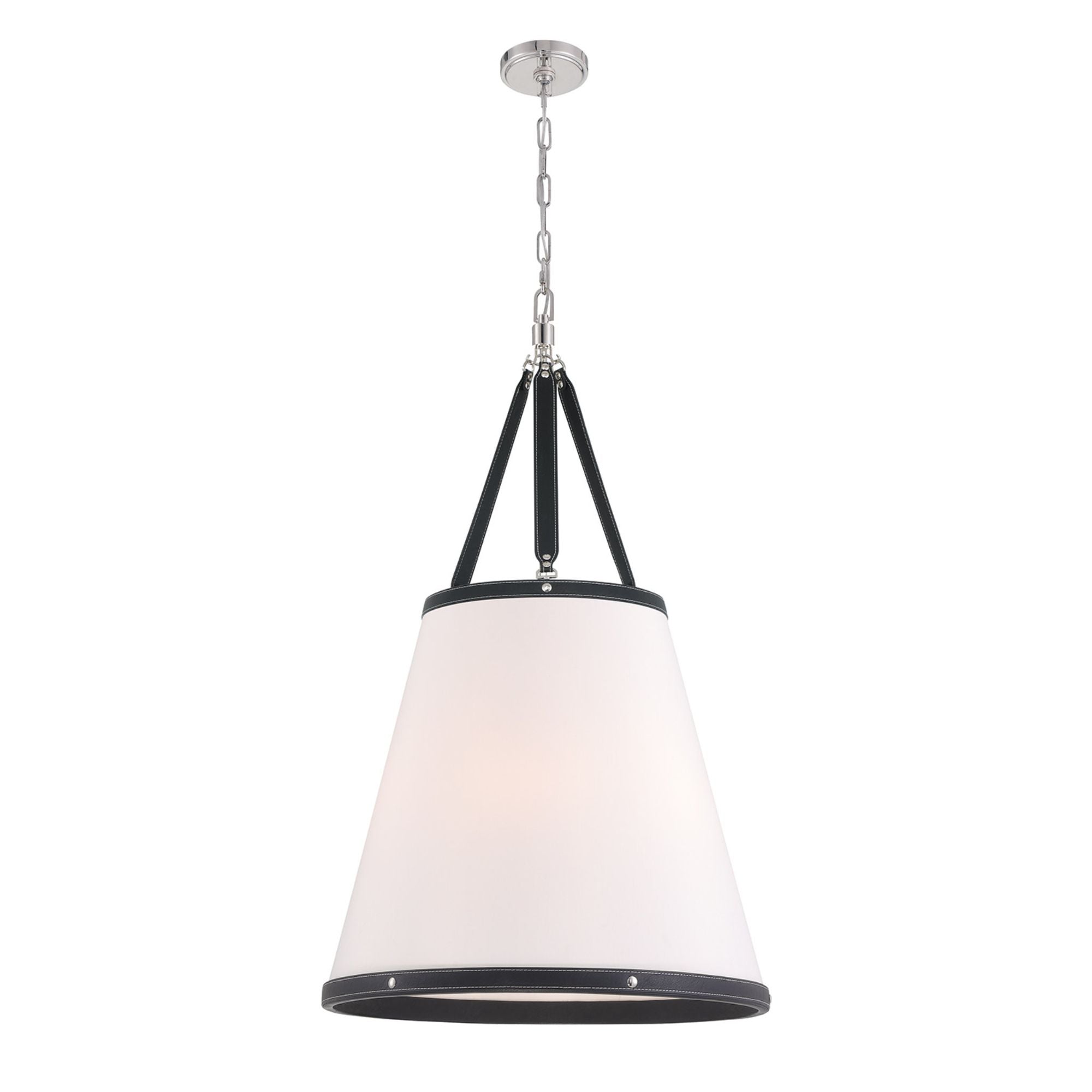Libby Langdon Callahan 21'' Polished Nickel Pendant Black 21"W x 37.5"H x 21"D