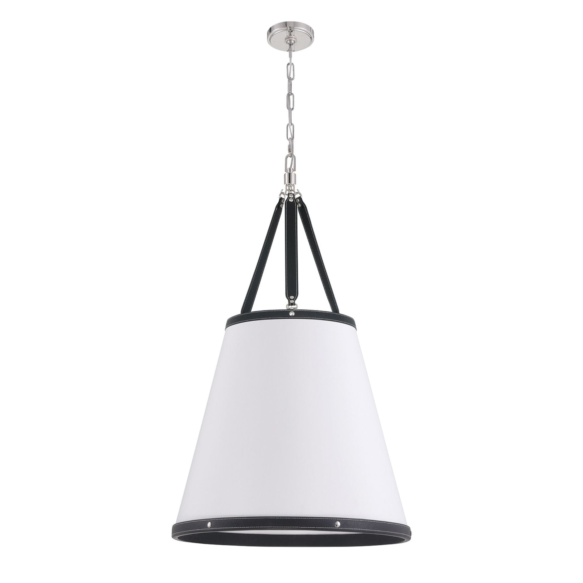 Libby Langdon Callahan 21'' Polished Nickel Pendant Black 21"W x 37.5"H x 21"D
