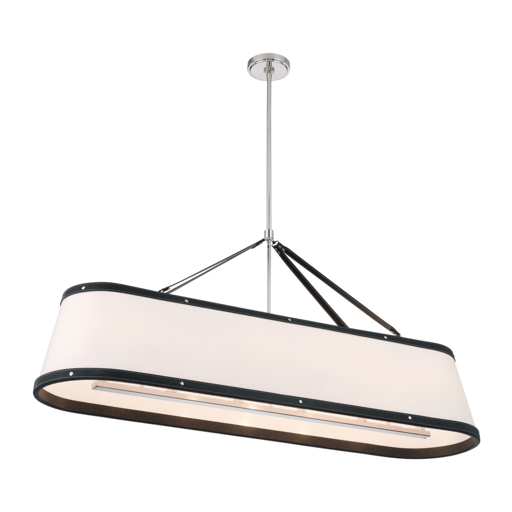 Libby Langdon Callahan 47.5'' Polished Nickel Linear Oval Chandelier Black 47.5"W x 21.75"H x 11.75"D