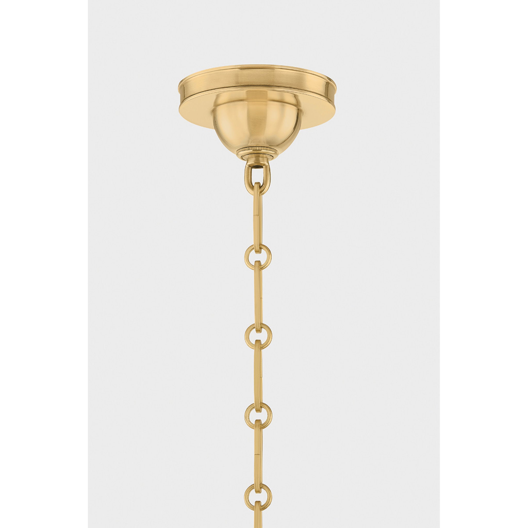 Cambridge 4-Light Chandelier in Aged Brass by Mark D. Sikes 20.25W x 19.5H (Soft Studio Green)