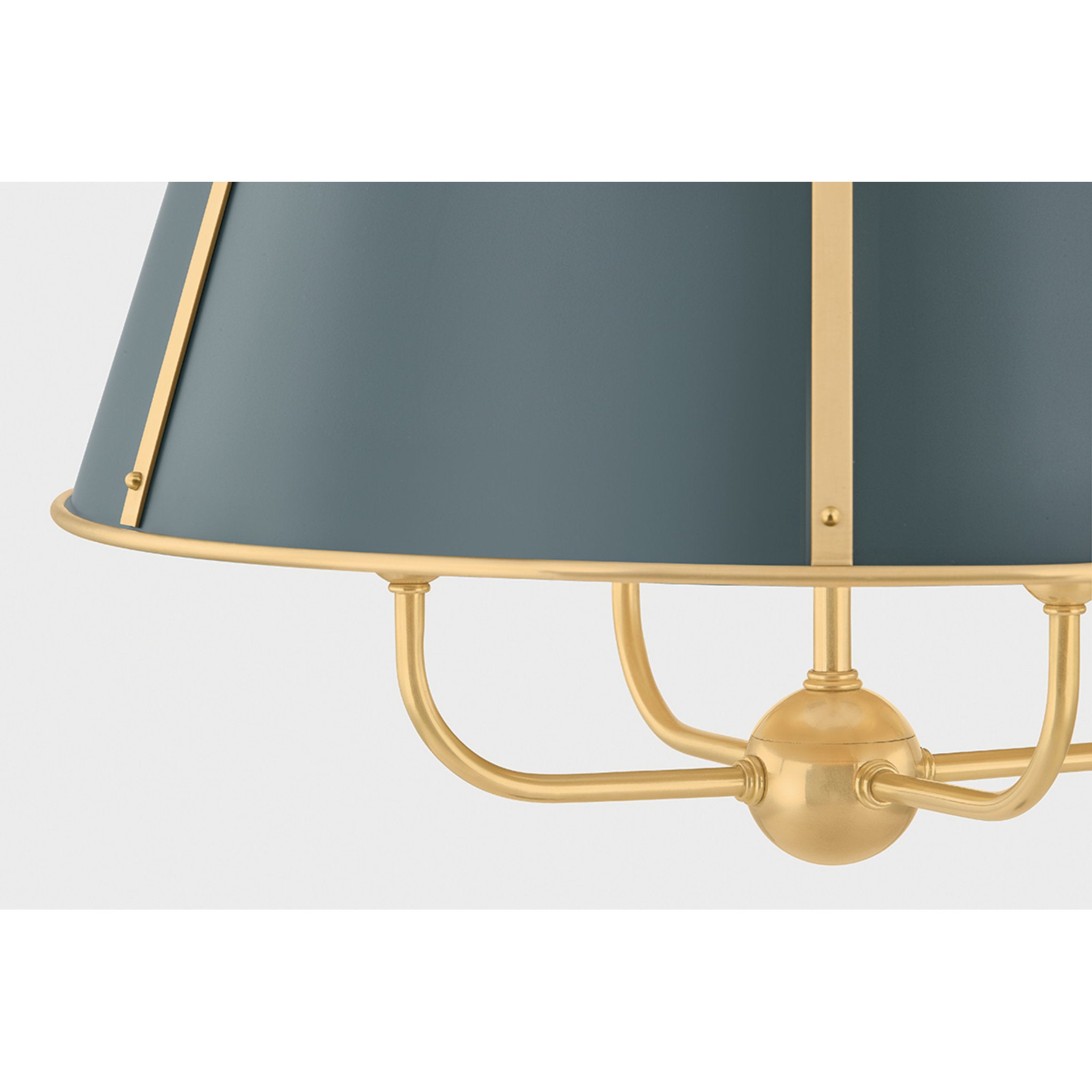 Cambridge 4-Light Chandelier in Aged Brass by Mark D. Sikes 20.25W x 19.5H (Soft Studio Green)