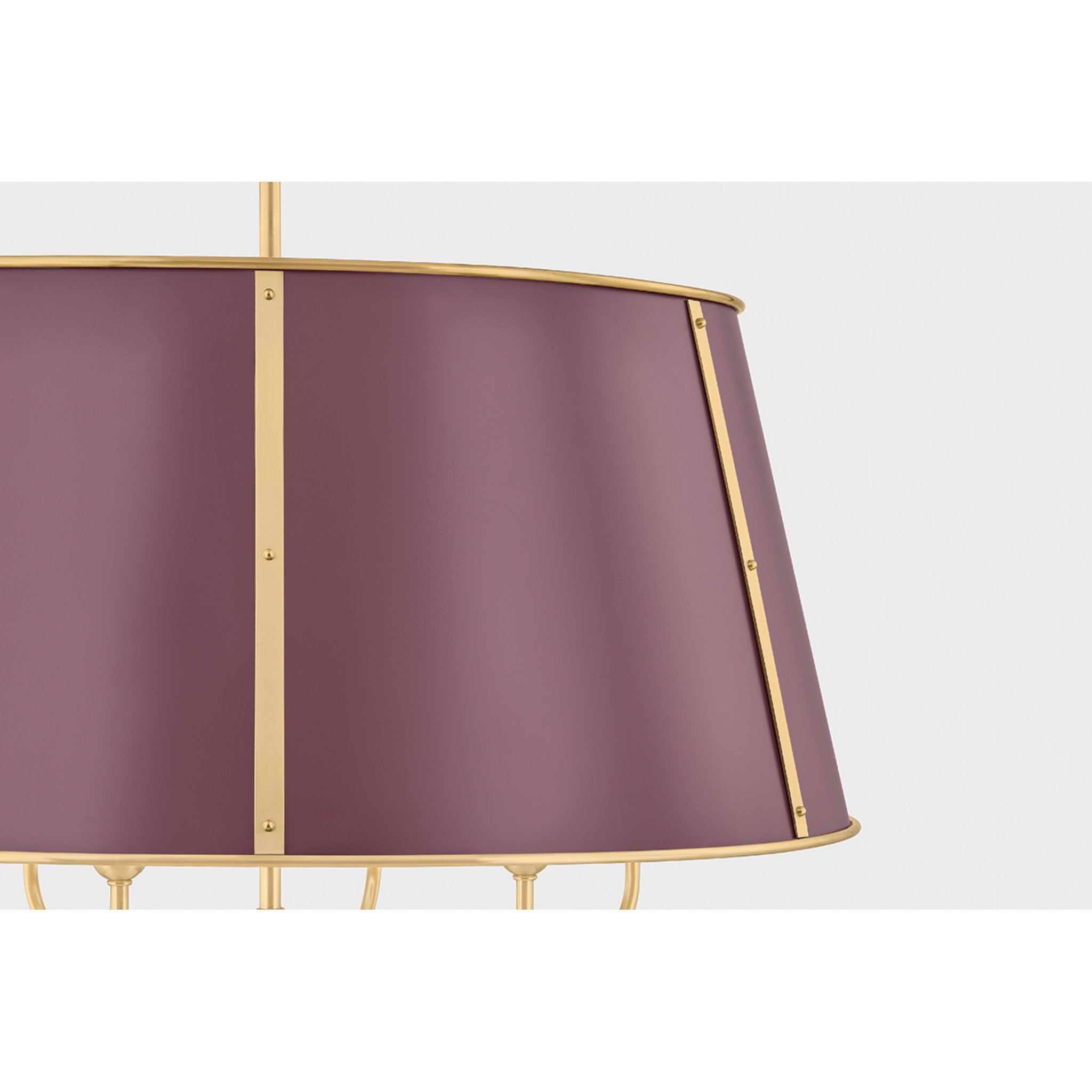 Cambridge 6-Light Chandelier in Aged Brass by Mark D. Sikes 28.5W x 23H (Soft Crimson)