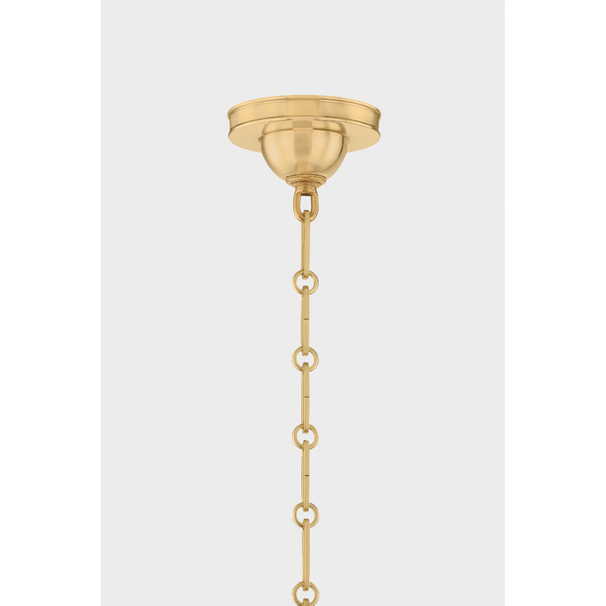 Cambridge 6-Light Chandelier in Aged Brass by Mark D. Sikes 28.5W x 23H (Soft Studio Green)