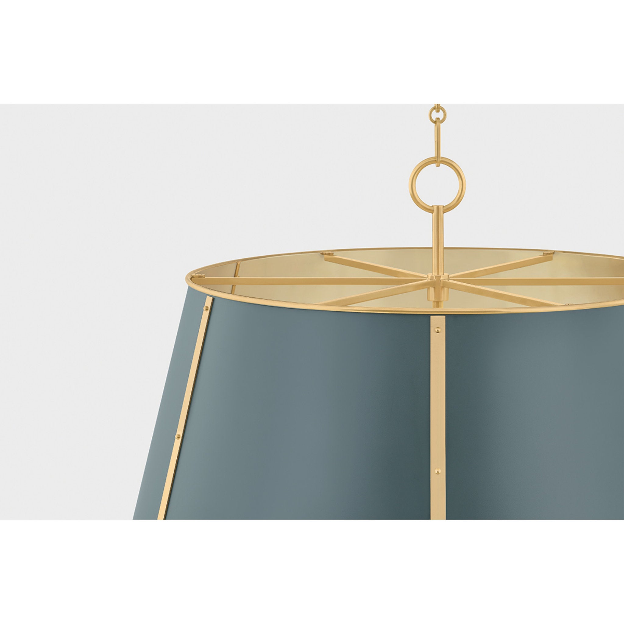Cambridge 6-Light Chandelier in Aged Brass by Mark D. Sikes 28.5W x 23H (Soft Studio Green)