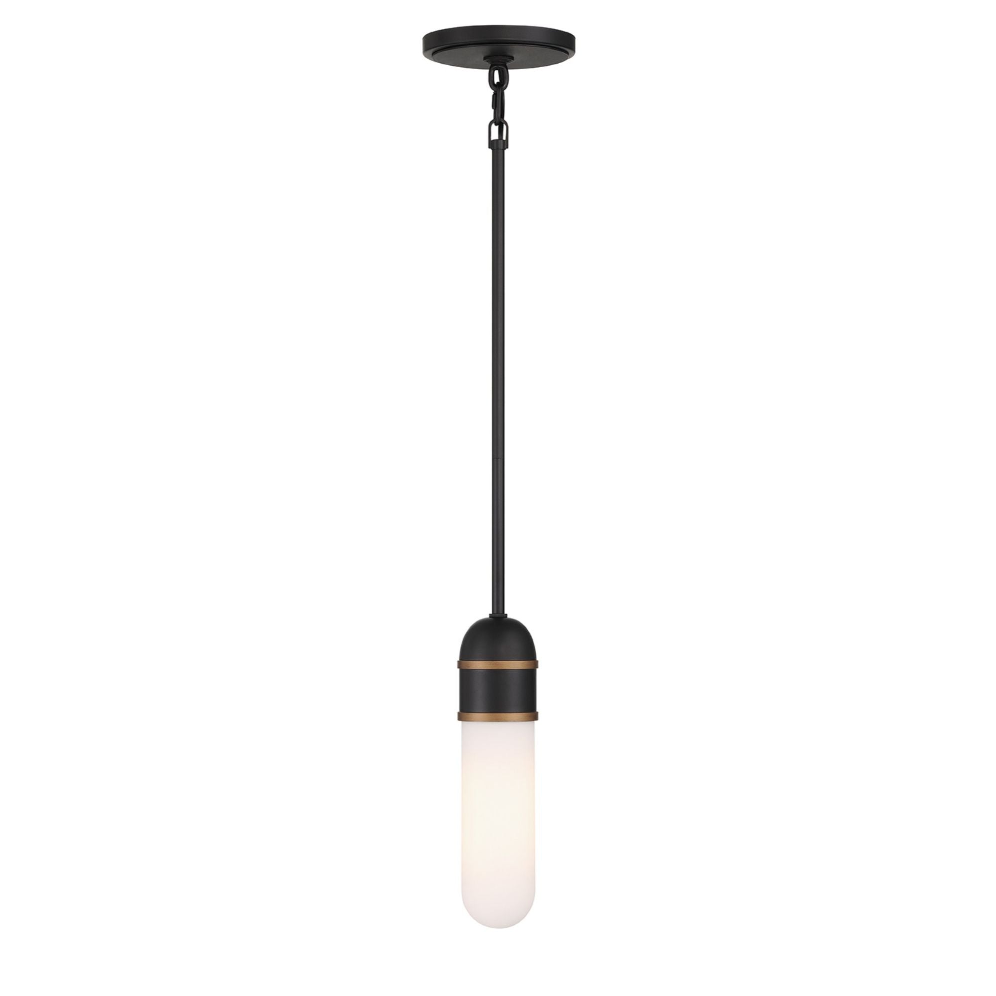 Brian Patrick Flynn Capsule 3.25'' LED Matte Black + Textured Gold Pendant Black 3.25"W x 12"H x 3.25"D