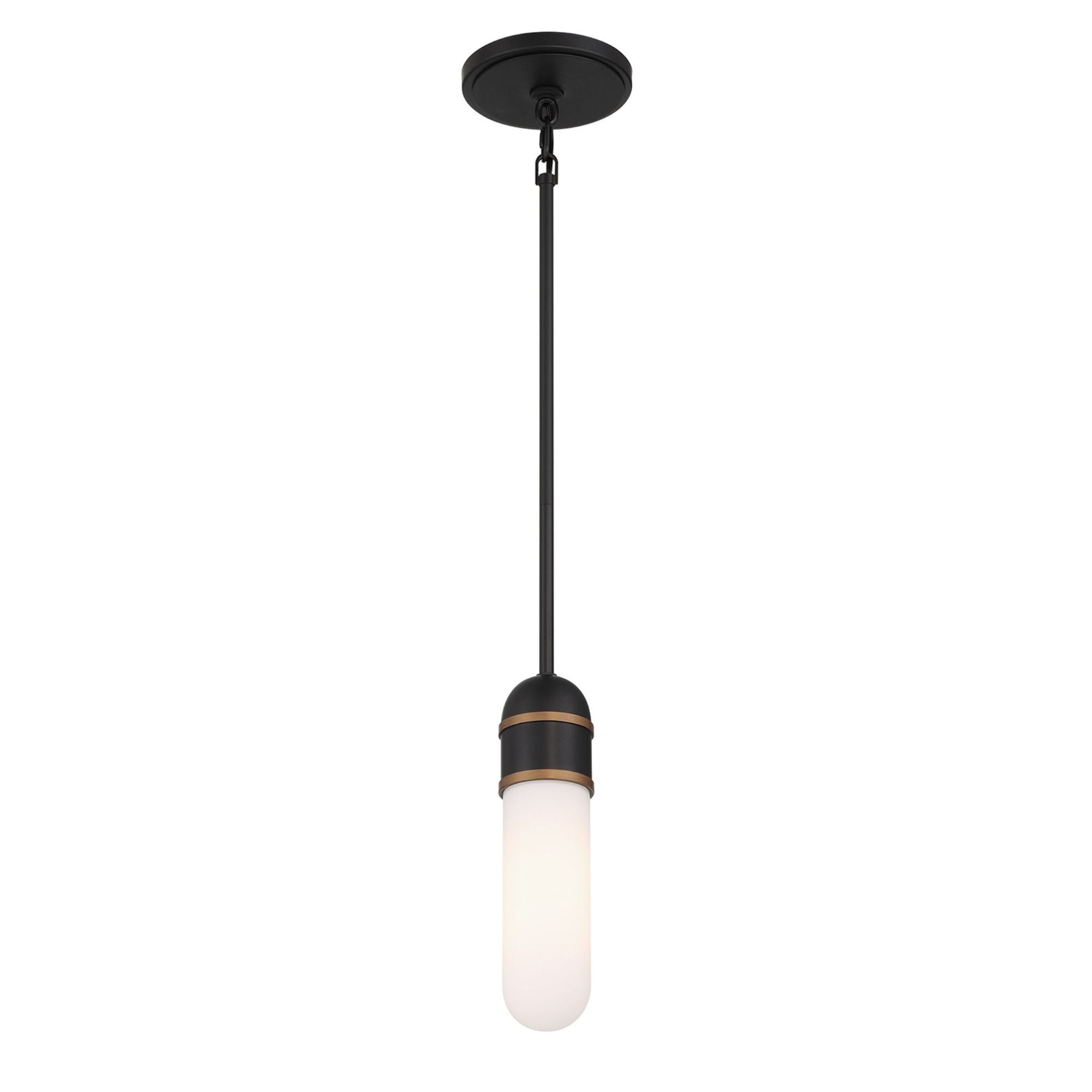 Brian Patrick Flynn Capsule 3.25'' LED Matte Black + Textured Gold Pendant Black 3.25"W x 12"H x 3.25"D