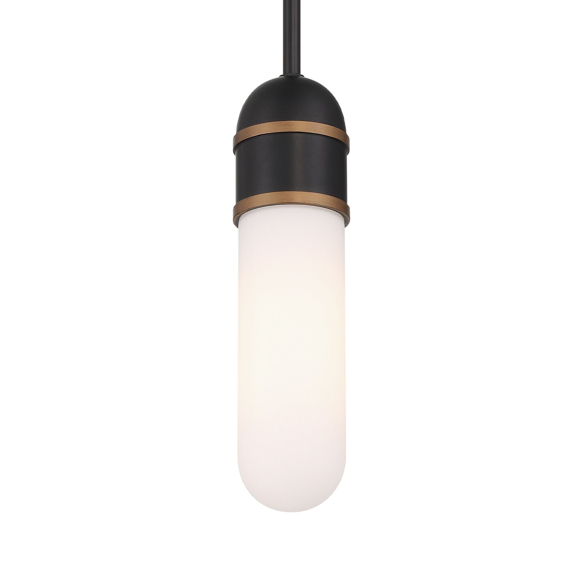 Brian Patrick Flynn Capsule 3.25'' LED Matte Black + Textured Gold Pendant Black 3.25"W x 12"H x 3.25"D