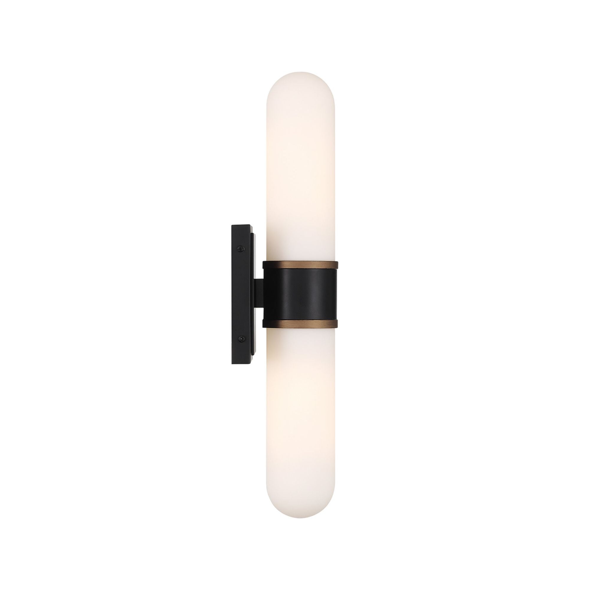 Brian Patrick Flynn Capsule 18.5'' LED Matte Black + Textured Gold Sconce Black 18.5"W x 4.75"H x 4.5"D