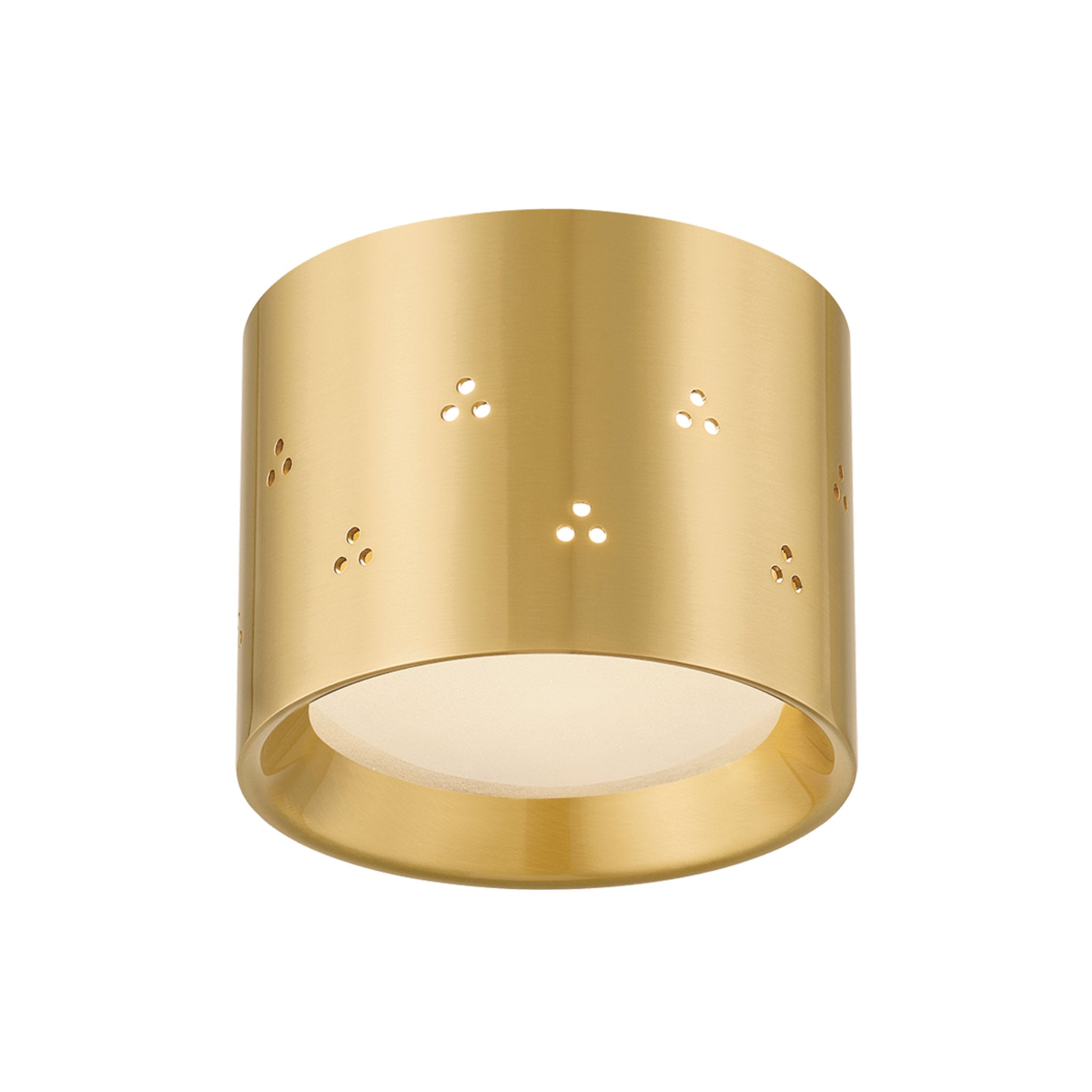Edisto 1-Light Flush Mount in Aged Brass by Cortney Bishop 4.5W x 3.5H
