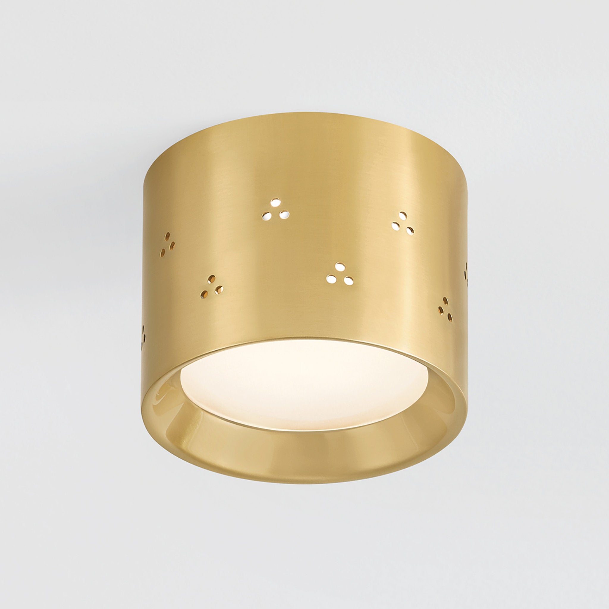 Edisto 1-Light Flush Mount in Aged Brass by Cortney Bishop 4.5W x 3.5H