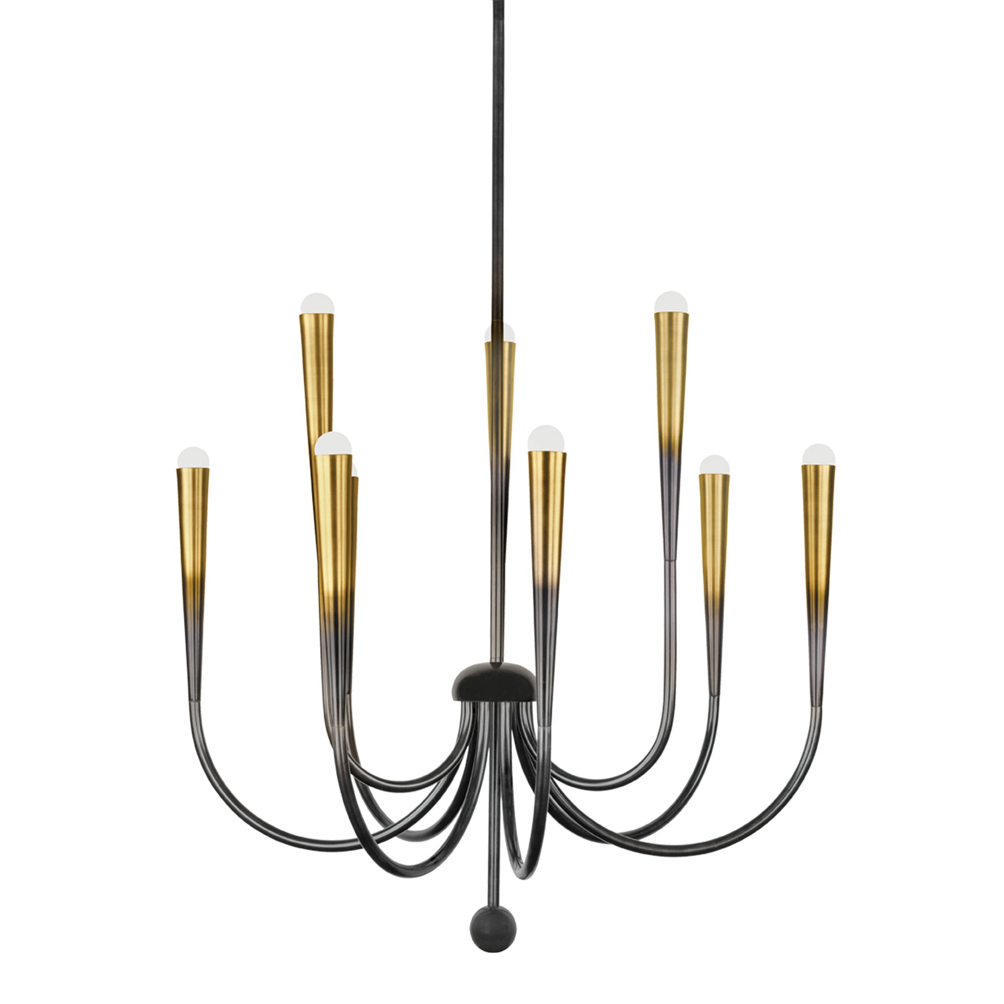 Adley 9-Light Chandelier in Gradient Brass by Cortney Bishop 39.75W x 39H