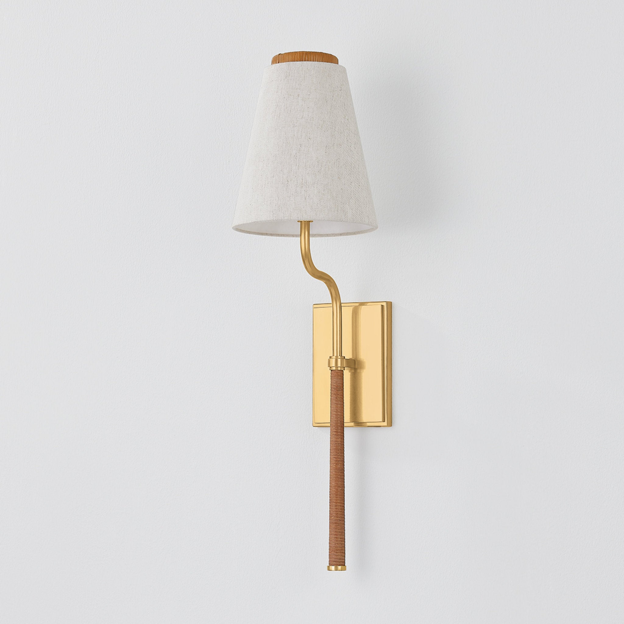 Sullivan 1-Light Wall Sconce in Aged Brass by Cortney Bishop 7W x 25.25H
