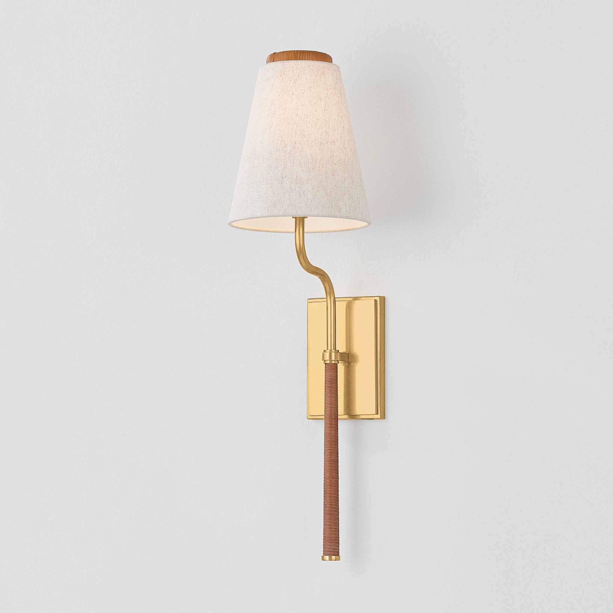 Sullivan 1-Light Wall Sconce in Aged Brass by Cortney Bishop 7W x 25.25H