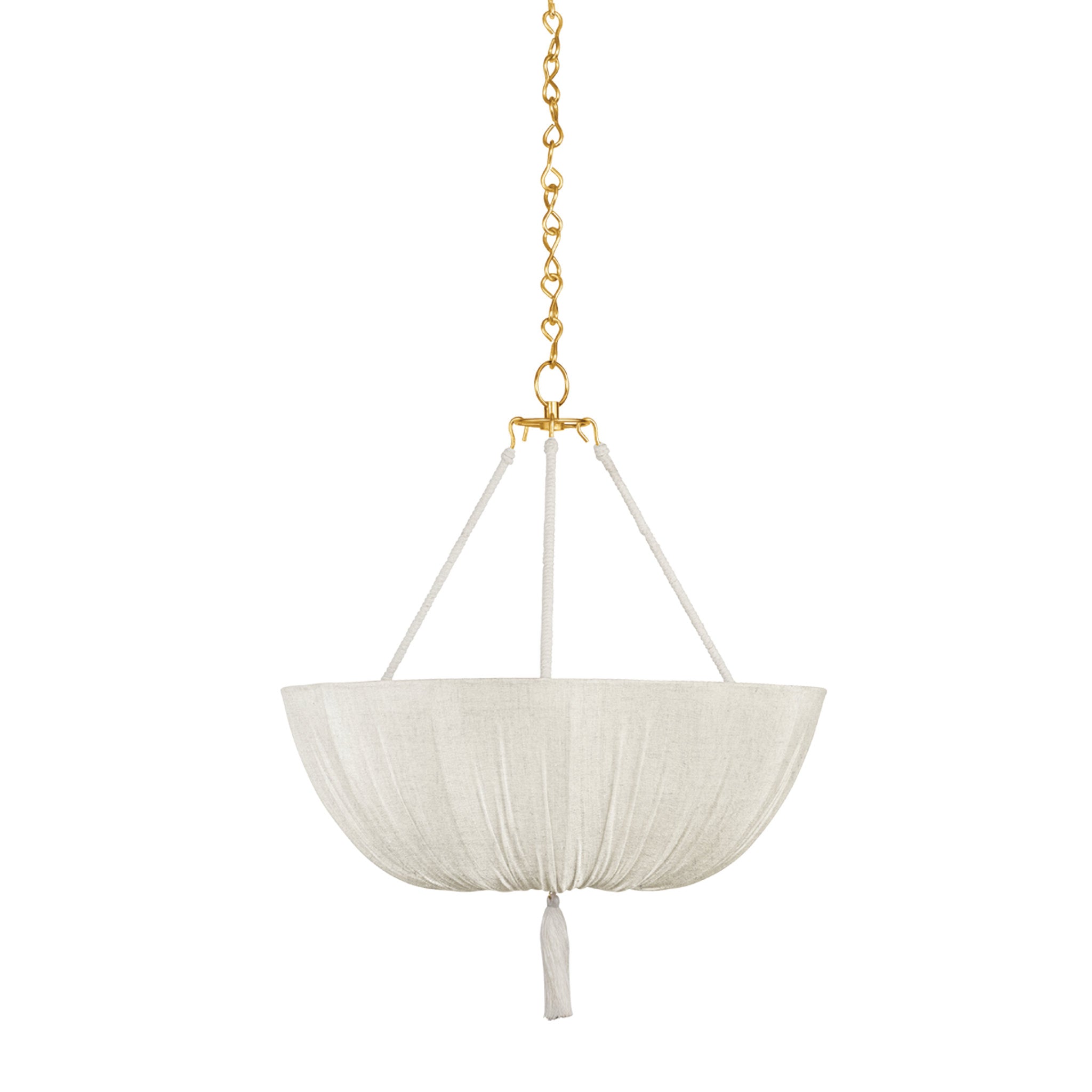 Carolina 3-Light Pendant in Aged Brass by Cortney Bishop 22W x 28H