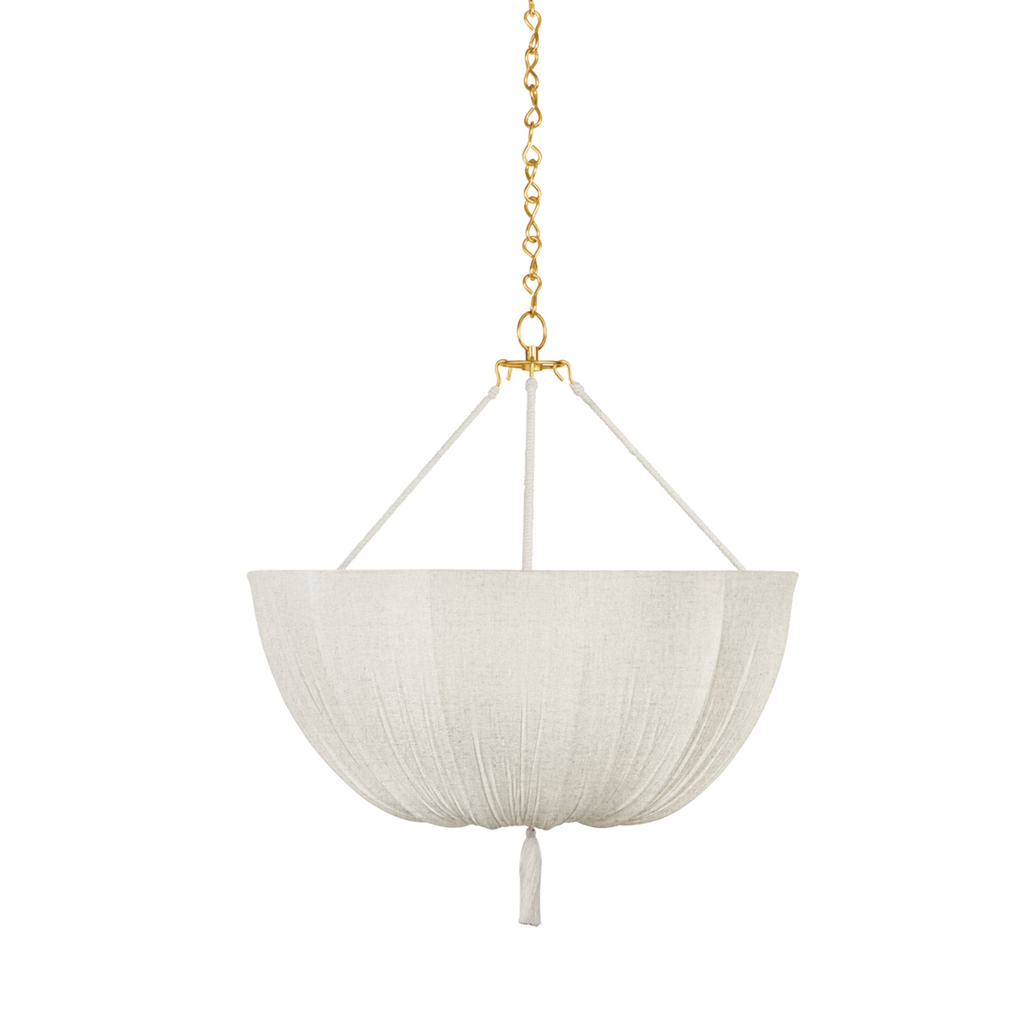 Carolina 3-Light Pendant in Aged Brass by Cortney Bishop 30W x 35.75H