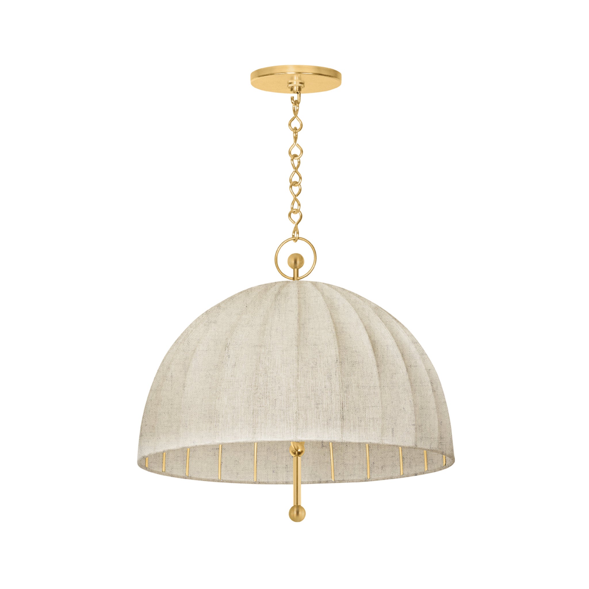 Palmetto 1-Light Pendant in Aged Brass by Cortney Bishop 20W x 18.5H
