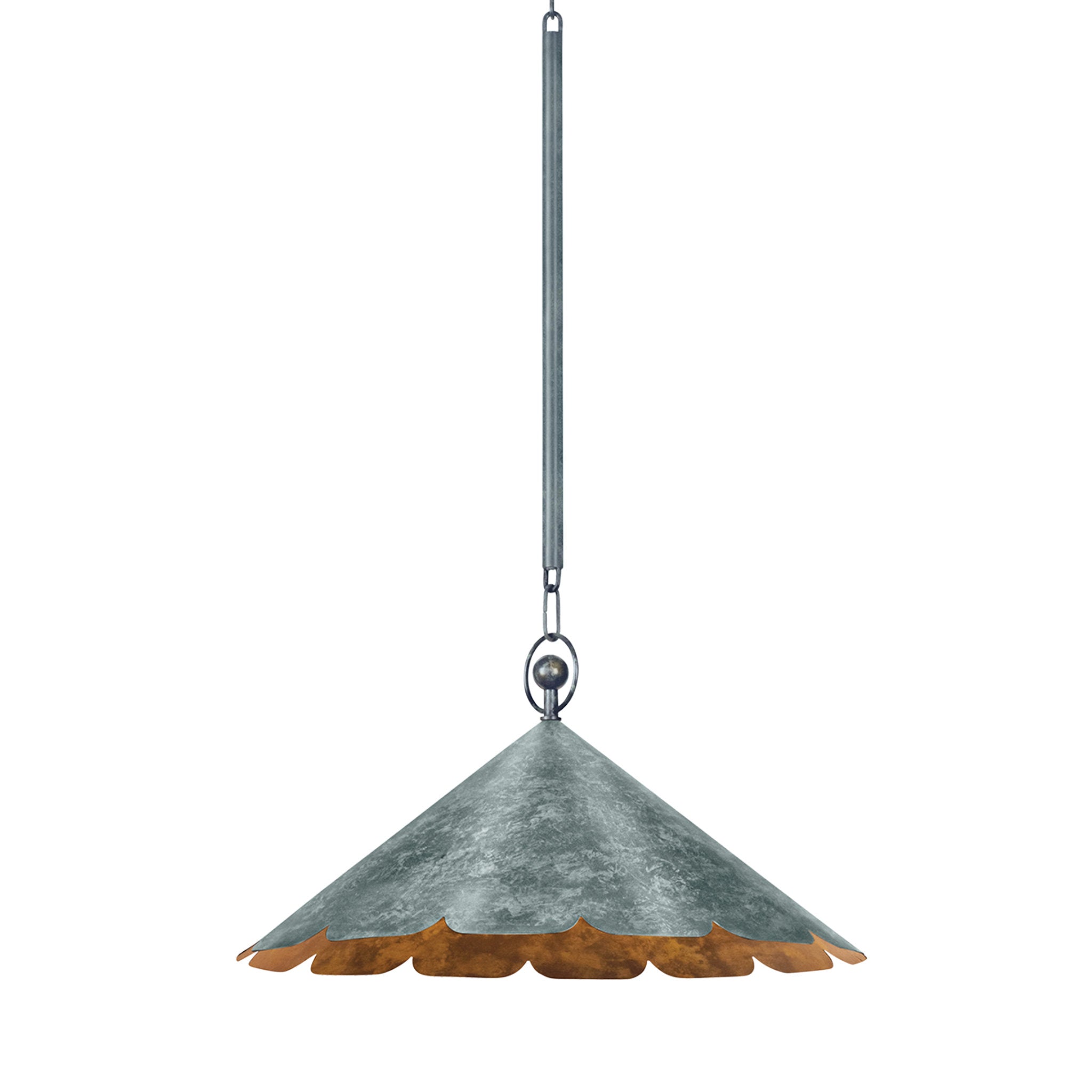 Folly Beach 1-Light Pendant in Verdigris by Cortney Bishop 20.75W x 10.75H