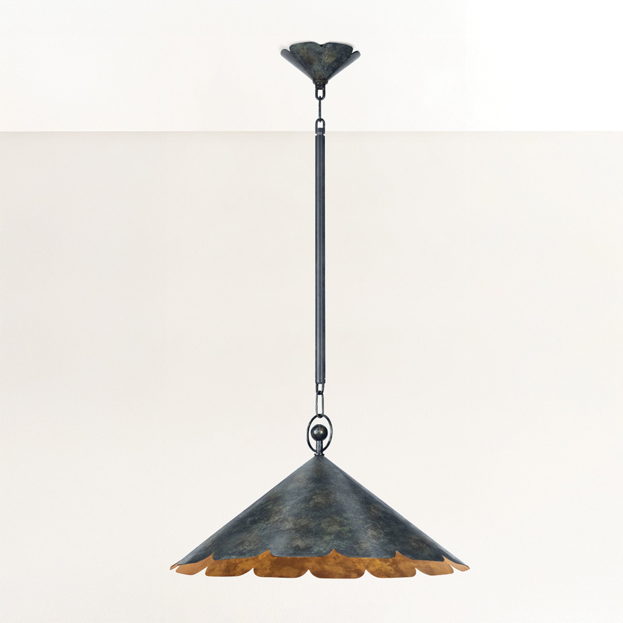Folly Beach 1-Light Pendant in Verdigris by Cortney Bishop 20.75W x 10.75H