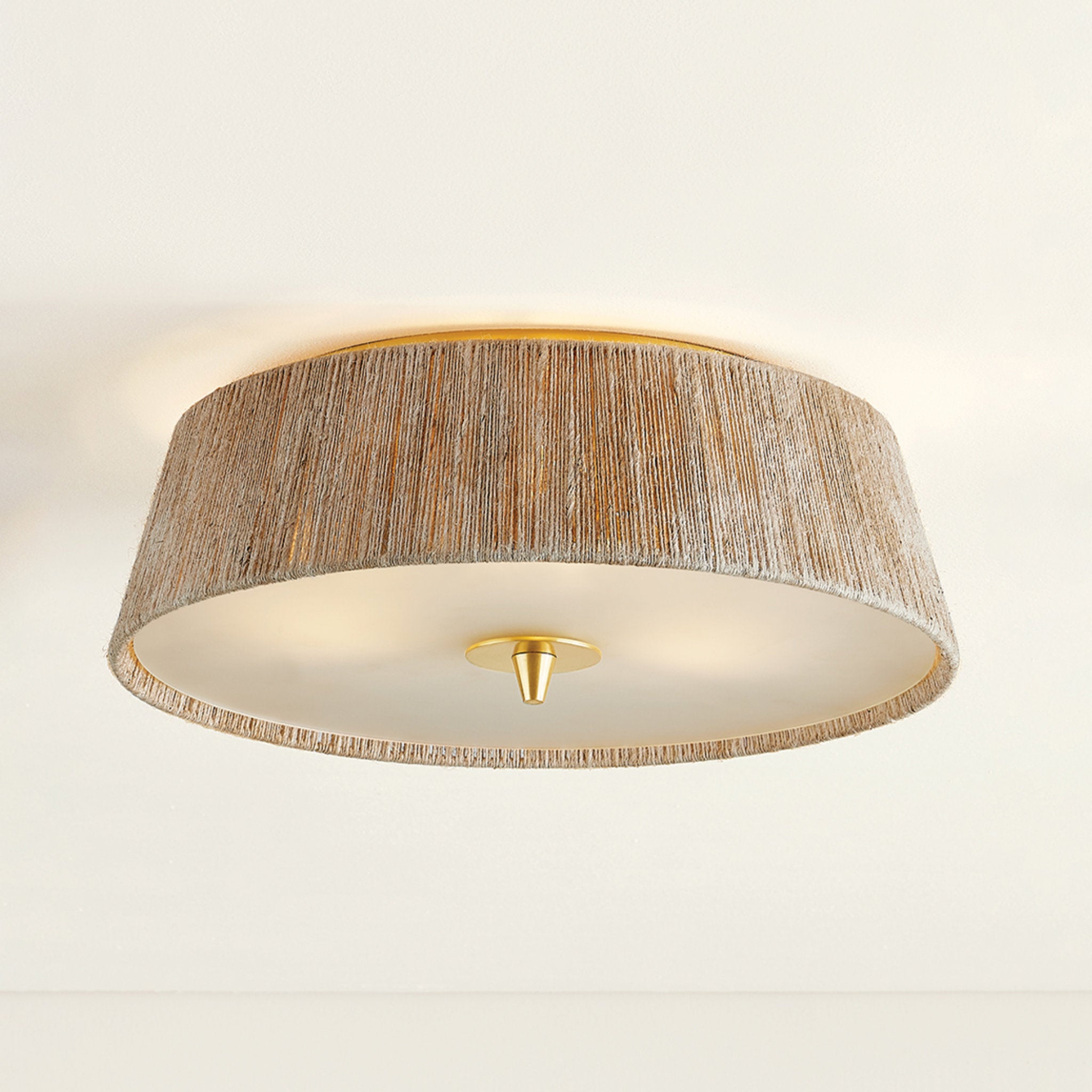 George 3-Light Semi Flush in Aged Brass by Cortney Bishop 18W x 6.5H