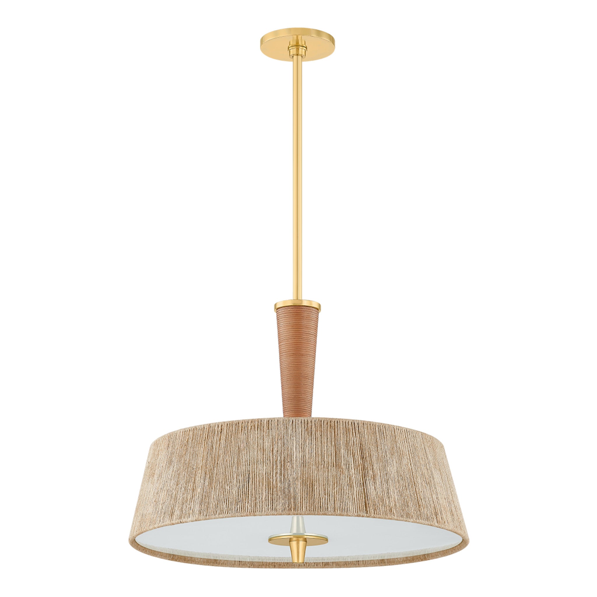 George 3-Light Pendant in Aged Brass by Cortney Bishop 22W x 17.25H