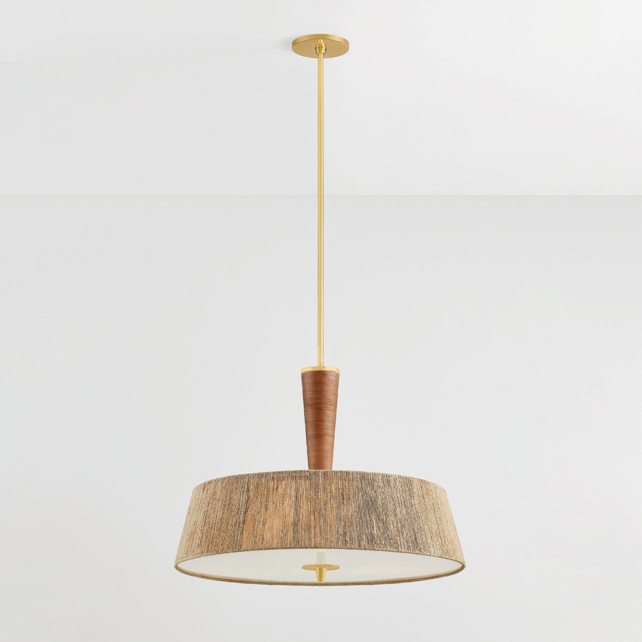 George 3-Light Pendant in Aged Brass by Cortney Bishop 30W x 22.5H