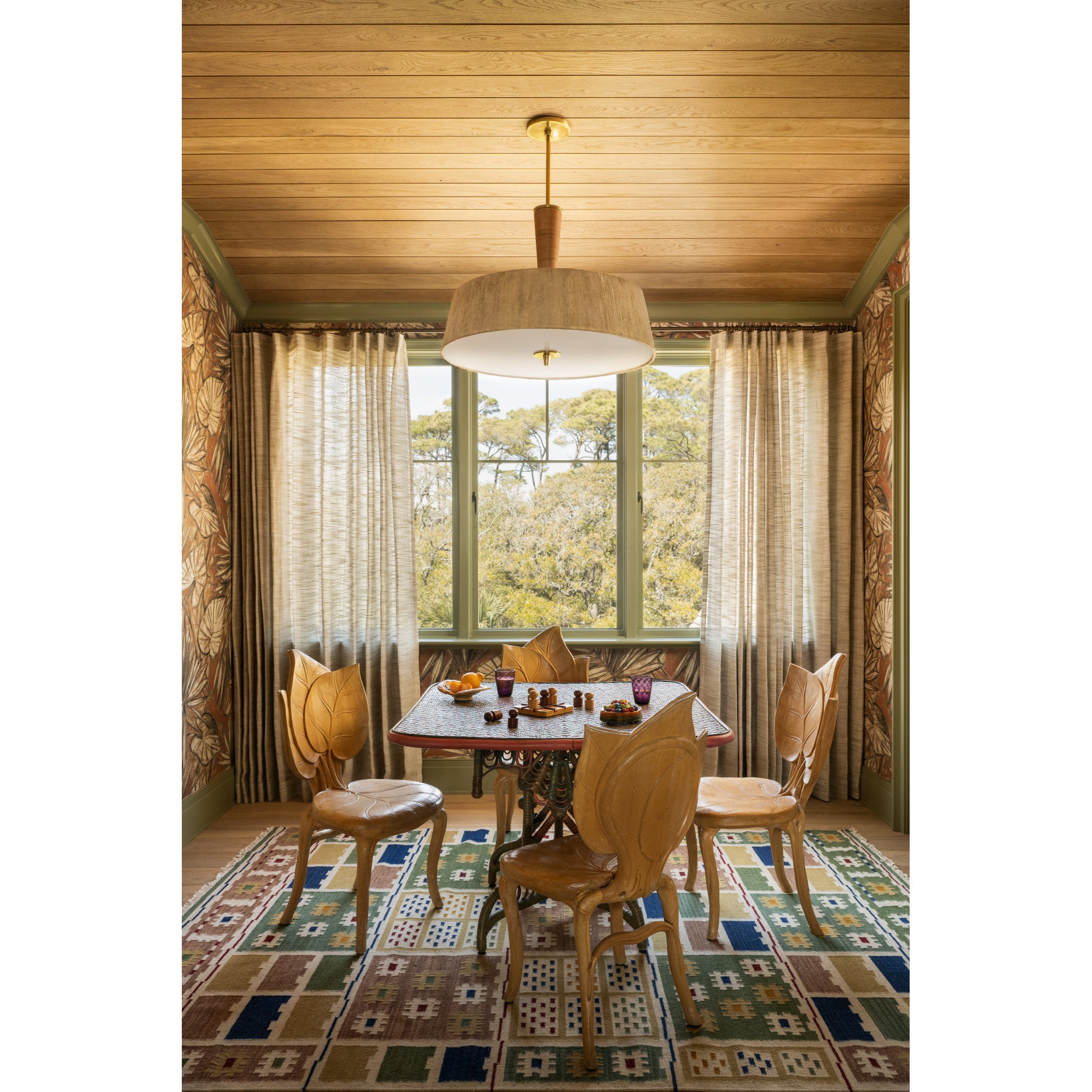 George 3-Light Pendant in Aged Brass by Cortney Bishop 22W x 17.25H