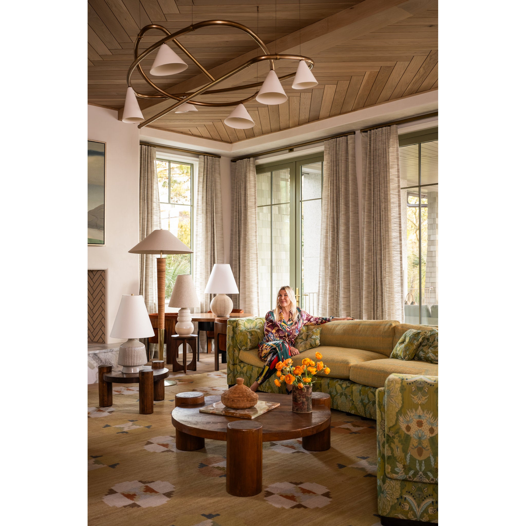 Tybee 1-Light Table Lamp in Aged Brass by Cortney Bishop 15.75W x 30H