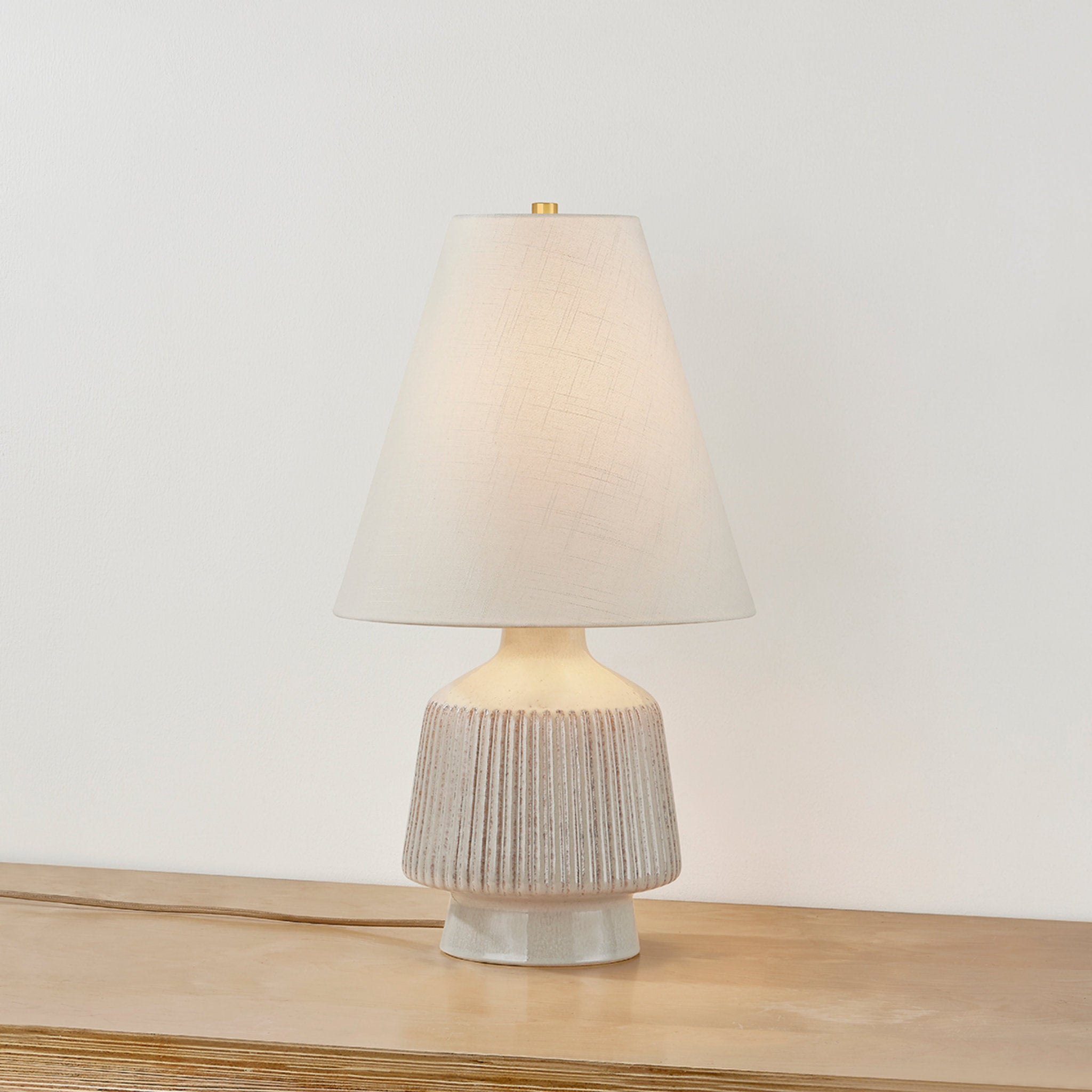 King 1-Light Table Lamp in Aged Brass by Cortney Bishop 15.75W x 28.25H