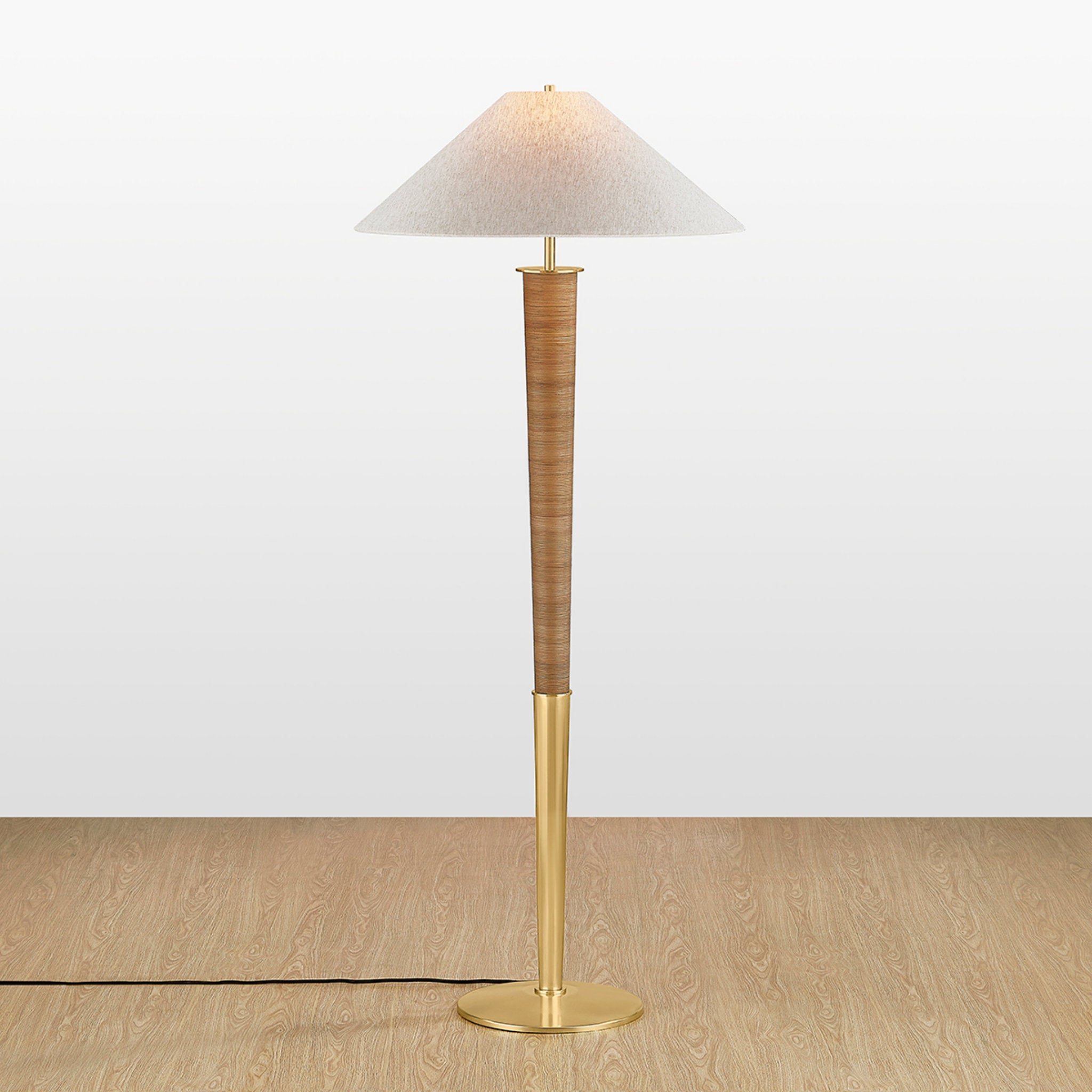 Bohicket 1-Light Floor Lamp in Aged Brass by Cortney Bishop 28W x 67.5H