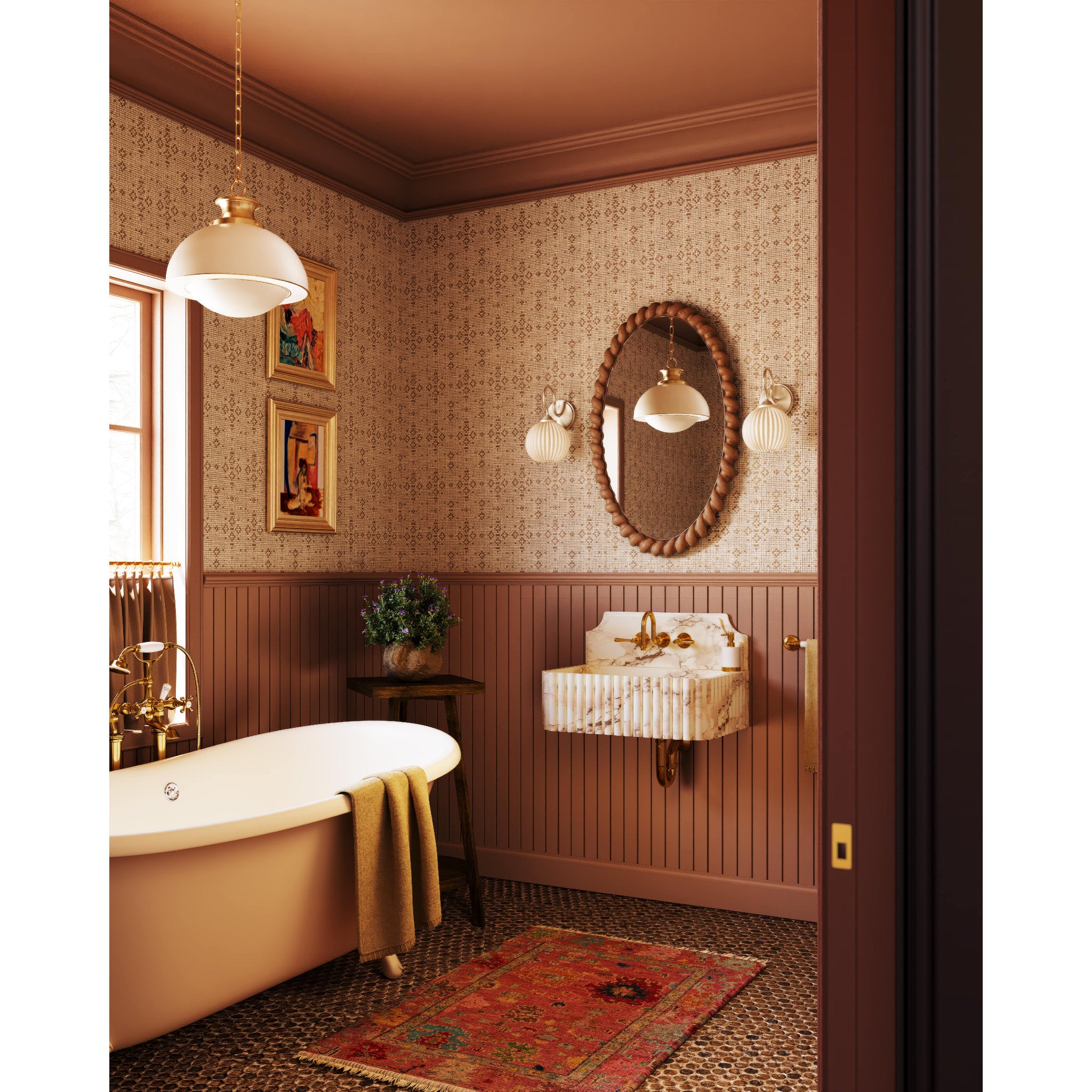 Vida 1-Light Wall Sconce in Patina Brass 7.75L x 6.5W x 11.25H