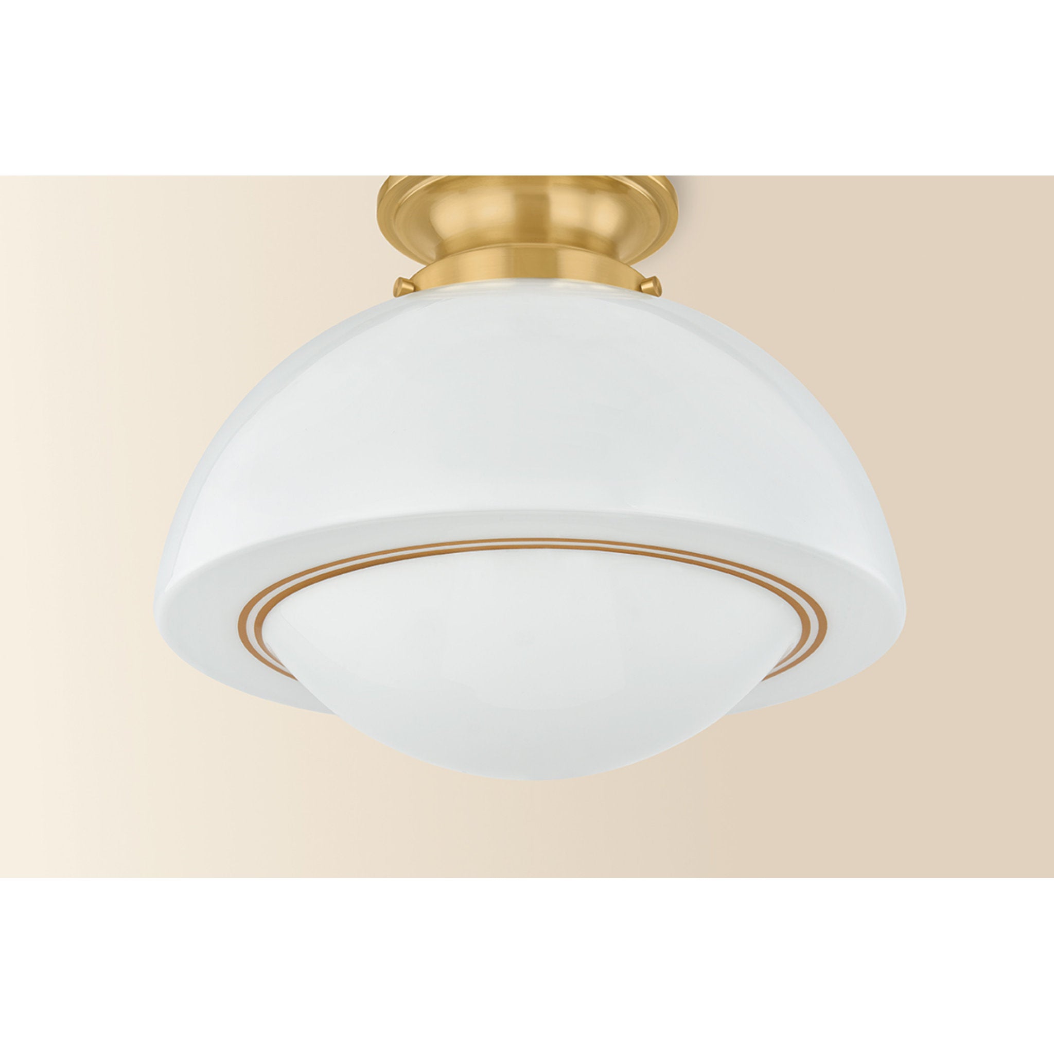 Celine 1-Light Semi Flush in Aged Brass 11W x 9.25H