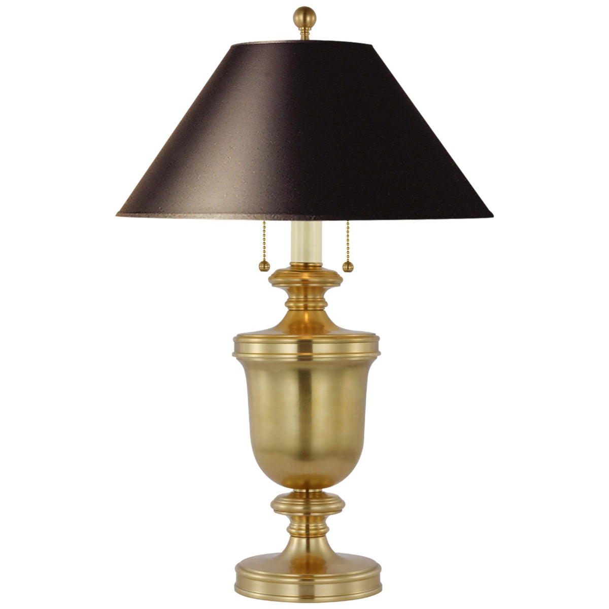 Chapman & Myers Classical Urn Form Medium Table Lamp in Antique-Burnished Brass with Black Shade W15" x H23.25"