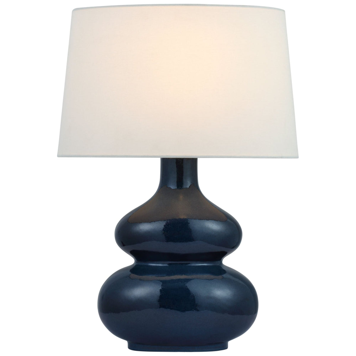 Chapman & Myers Lismore Medium Table Lamp in Mixed Blue Brown with Linen Shade W17" x H23.75"
