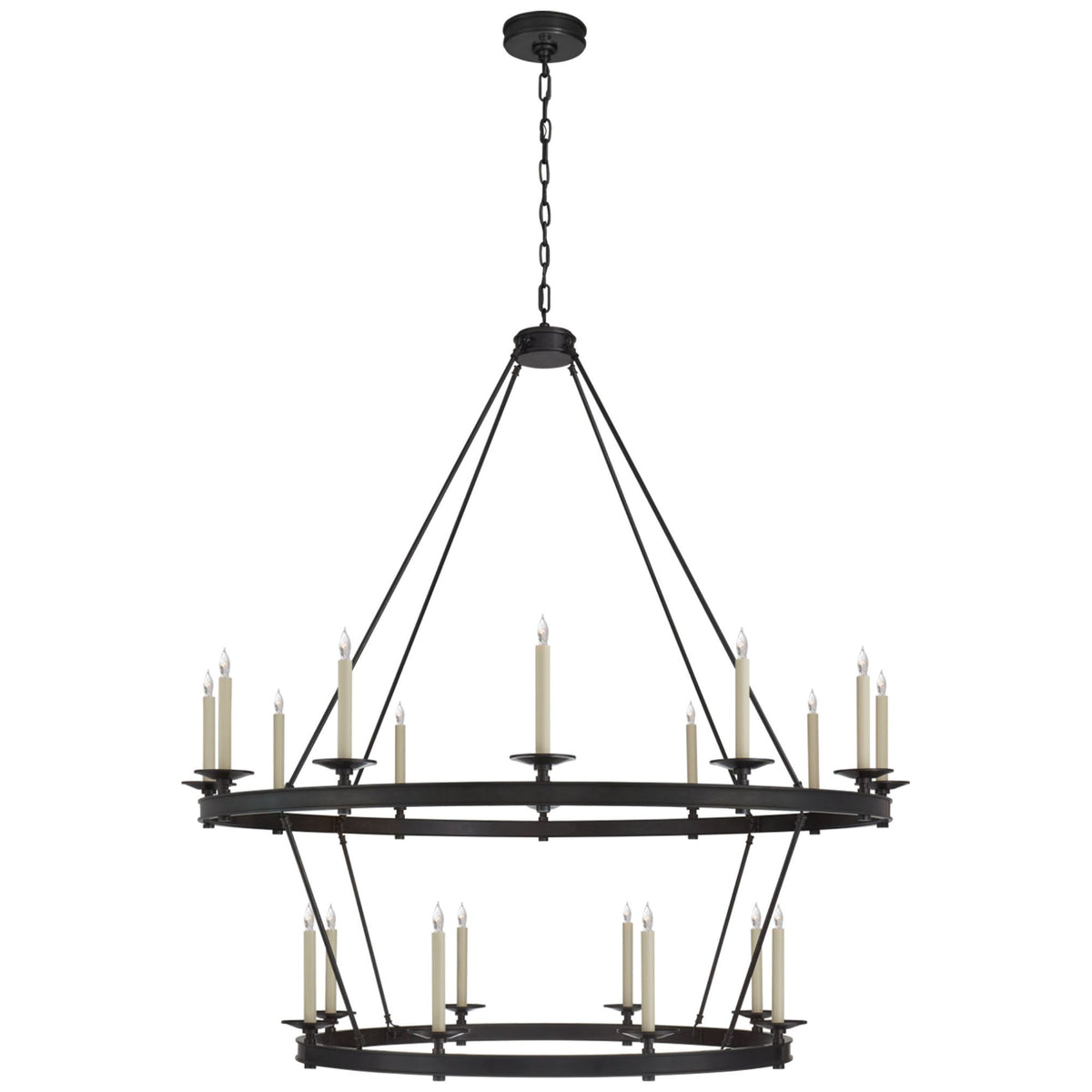 Chapman & Myers Launceton Grande Two Tiered Chandelier in Bronze W53.25" x H55"