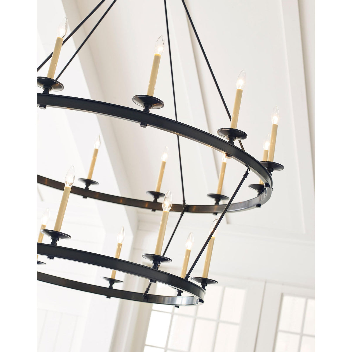Chapman & Myers Launceton Grande Two Tiered Chandelier in Bronze W53.25" x H55"