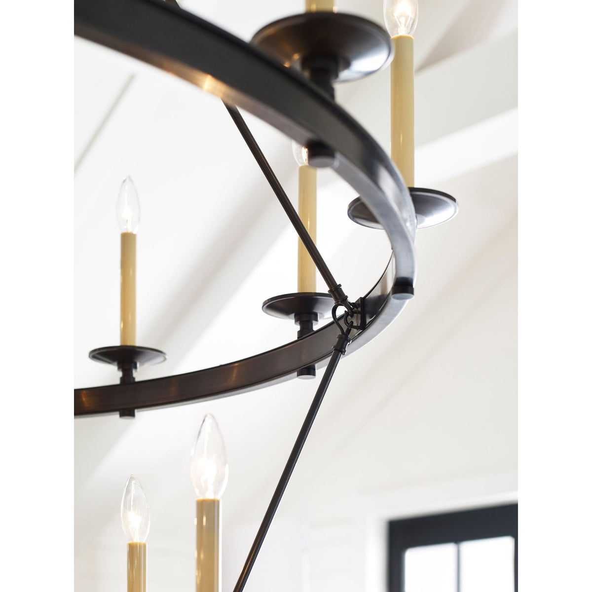 Chapman & Myers Launceton Grande Two Tiered Chandelier in Bronze W53.25" x H55"