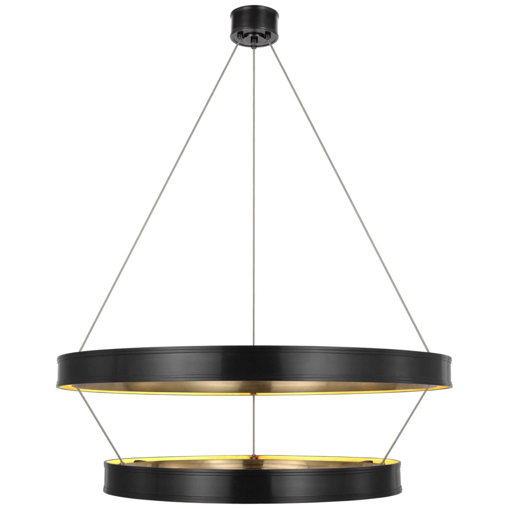 Chapman & Myers Connery 40" Two-Tier Ring Chandelier in Bronze Ceiling Light W40.5"