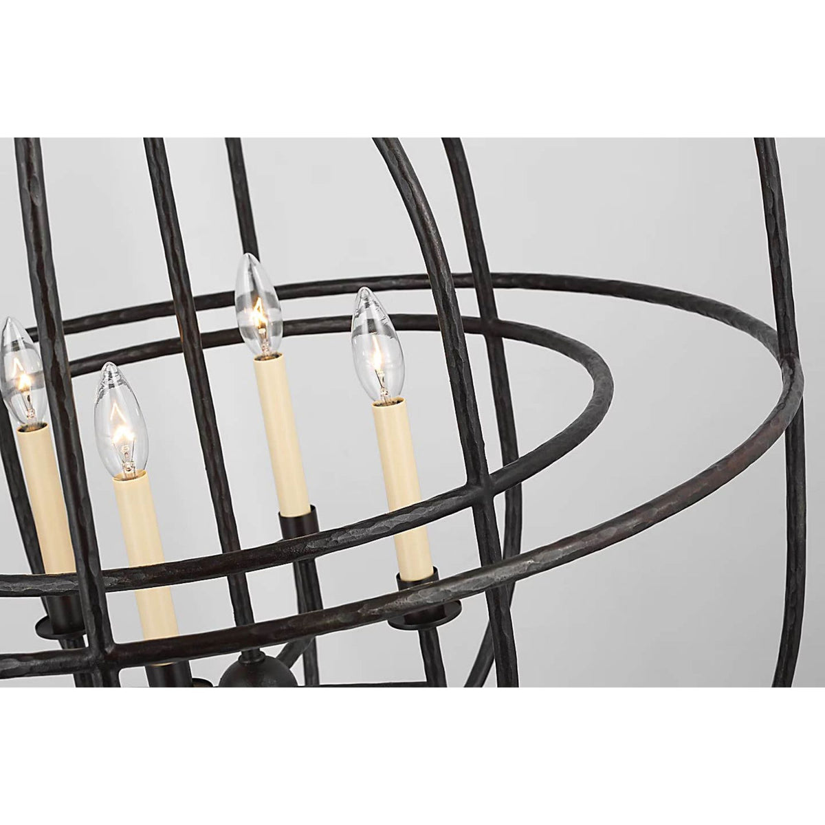 Chapman & Myers Desmond Open Double Oval Lantern in Aged Iron W31" x H40.5"