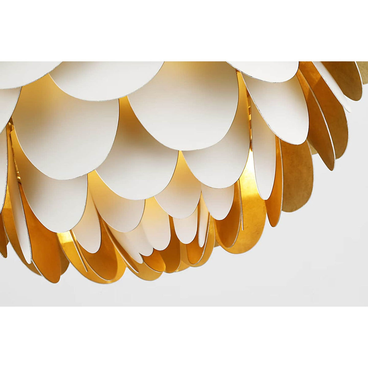 Chapman & Myers Cynara Large Flush Mount in White and Gild W17" x H10"