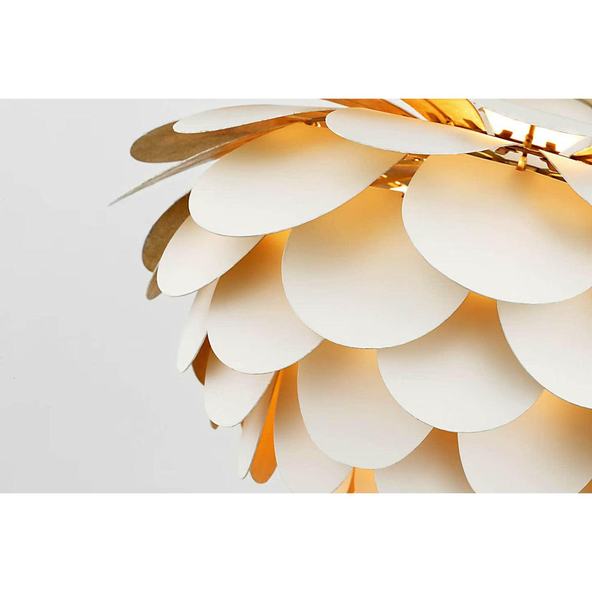 Chapman & Myers Cynara Large Flush Mount in White and Gild W17" x H10"