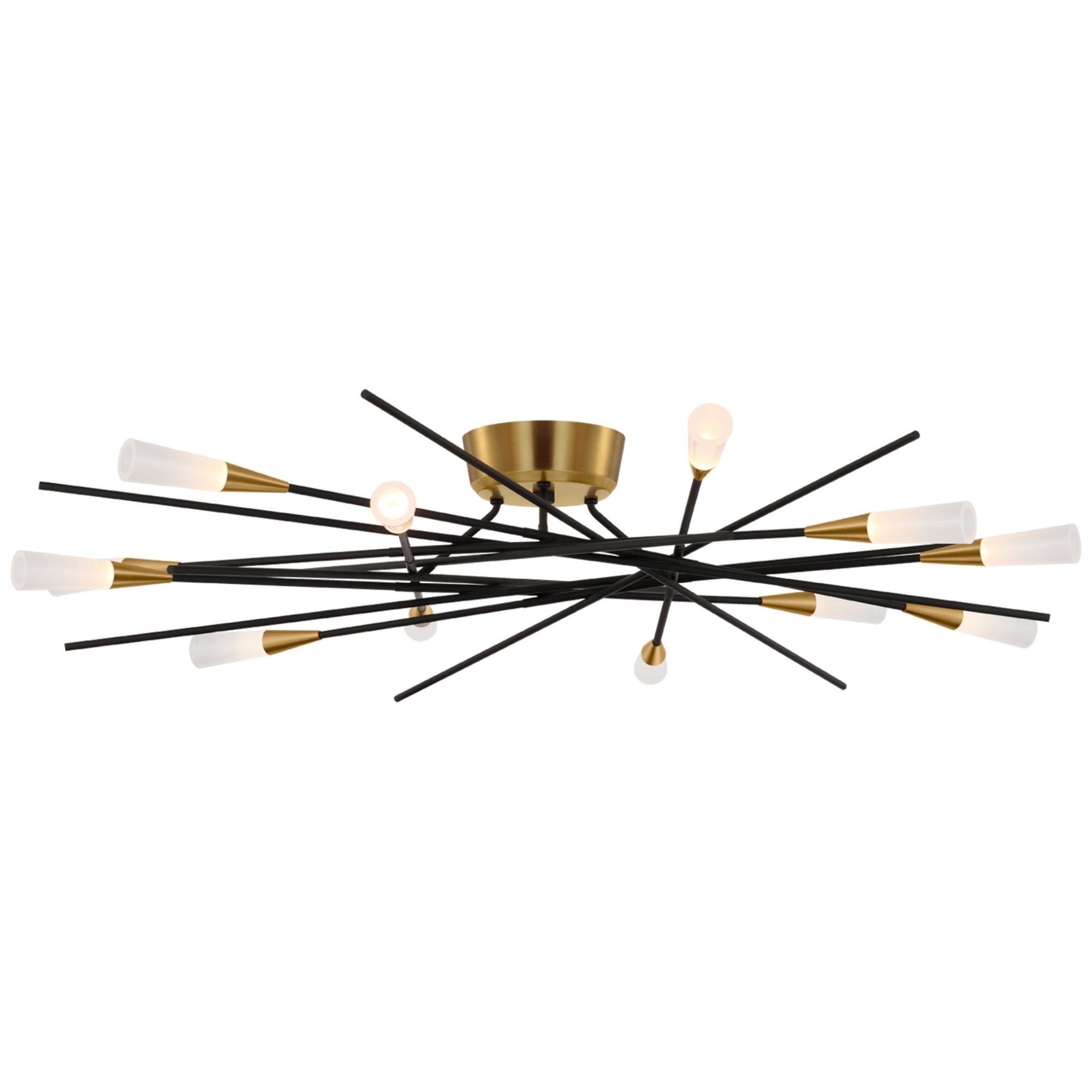 Chapman & Myers Stellar 40" Radial Semi-Flush Mount in Matte Black Ceiling Light W39" x H7.75"