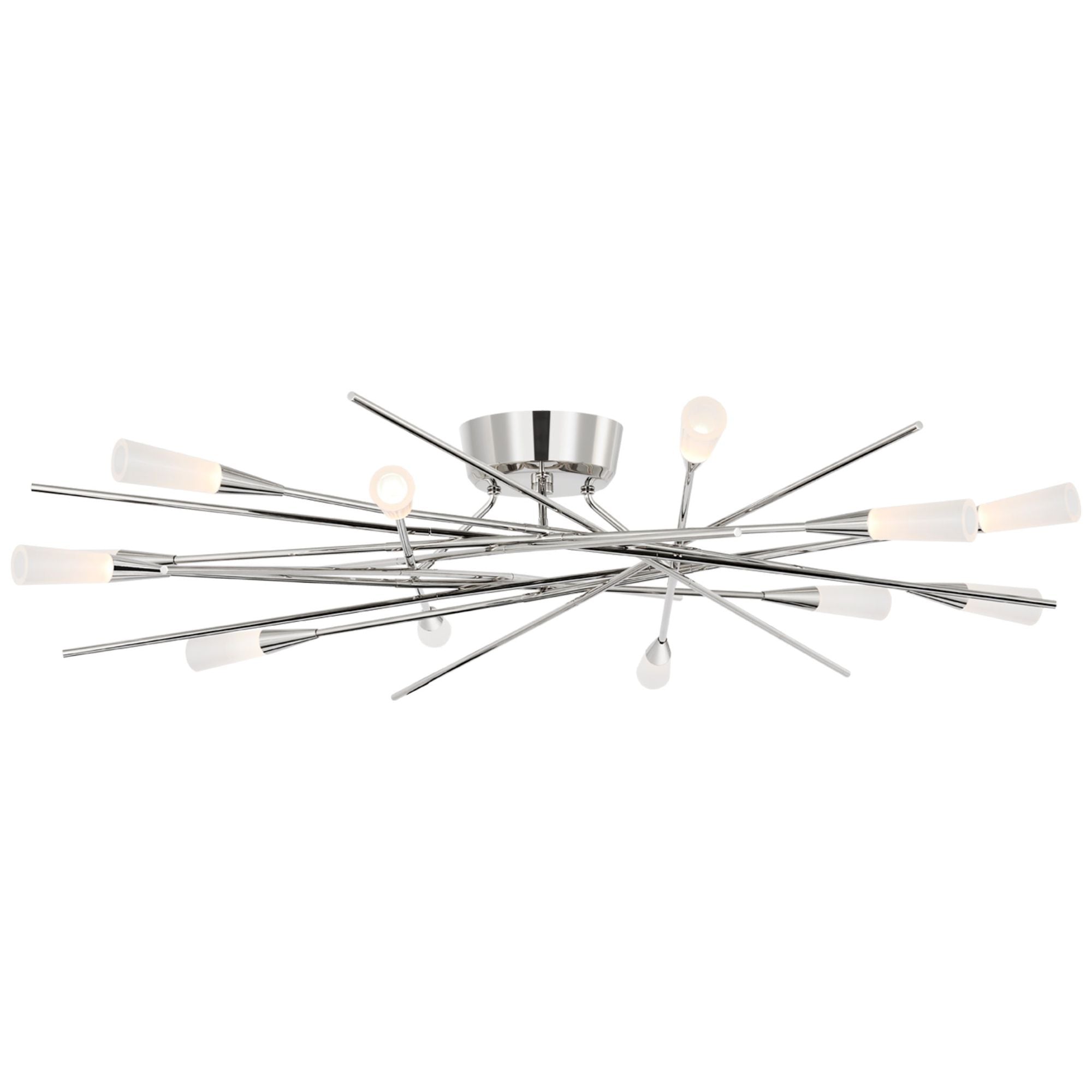 Chapman & Myers Stellar 40" Radial Semi-Flush Mount in Polished Nickel Ceiling Light W39" x H7.75"