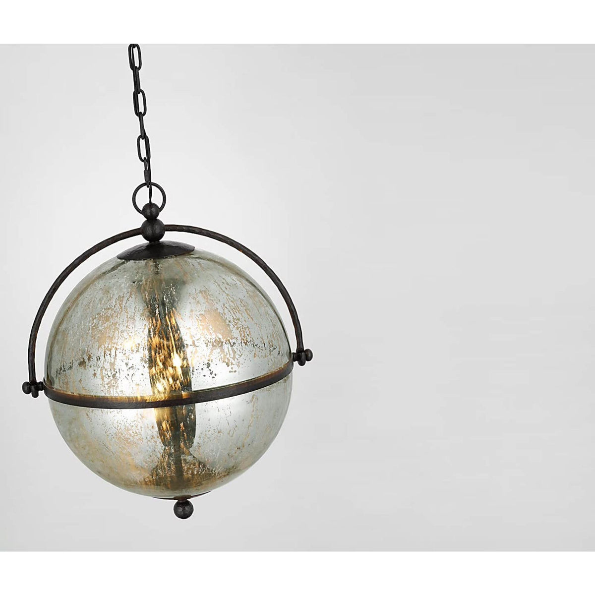 Chapman & Myers Bayridge XL Pendant in Aged Iron with Antique Mercury Glass W21.25" x H24.75"