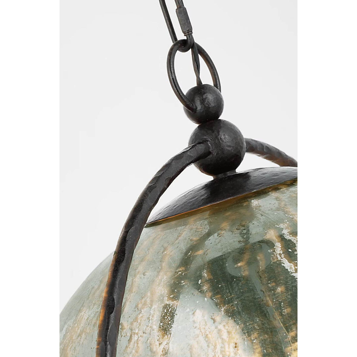 Chapman & Myers Bayridge XL Pendant in Aged Iron with Antique Mercury Glass W21.25" x H24.75"
