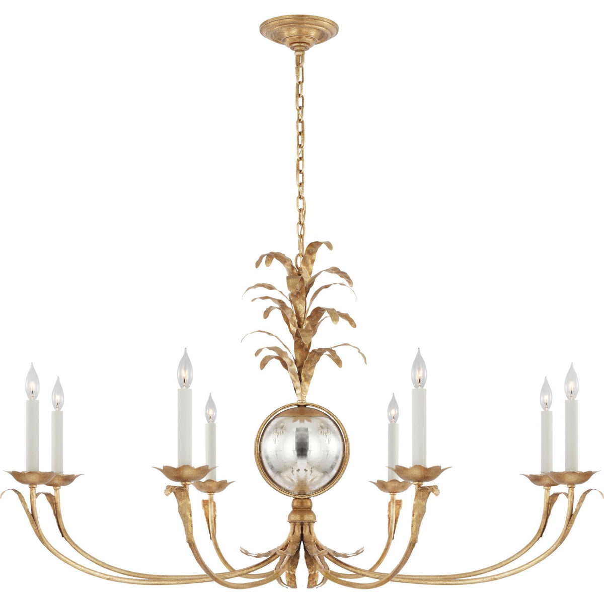Chapman & Myers Gramercy Grande Wide Chandelier in Gilded Iron W50.25" x H30"