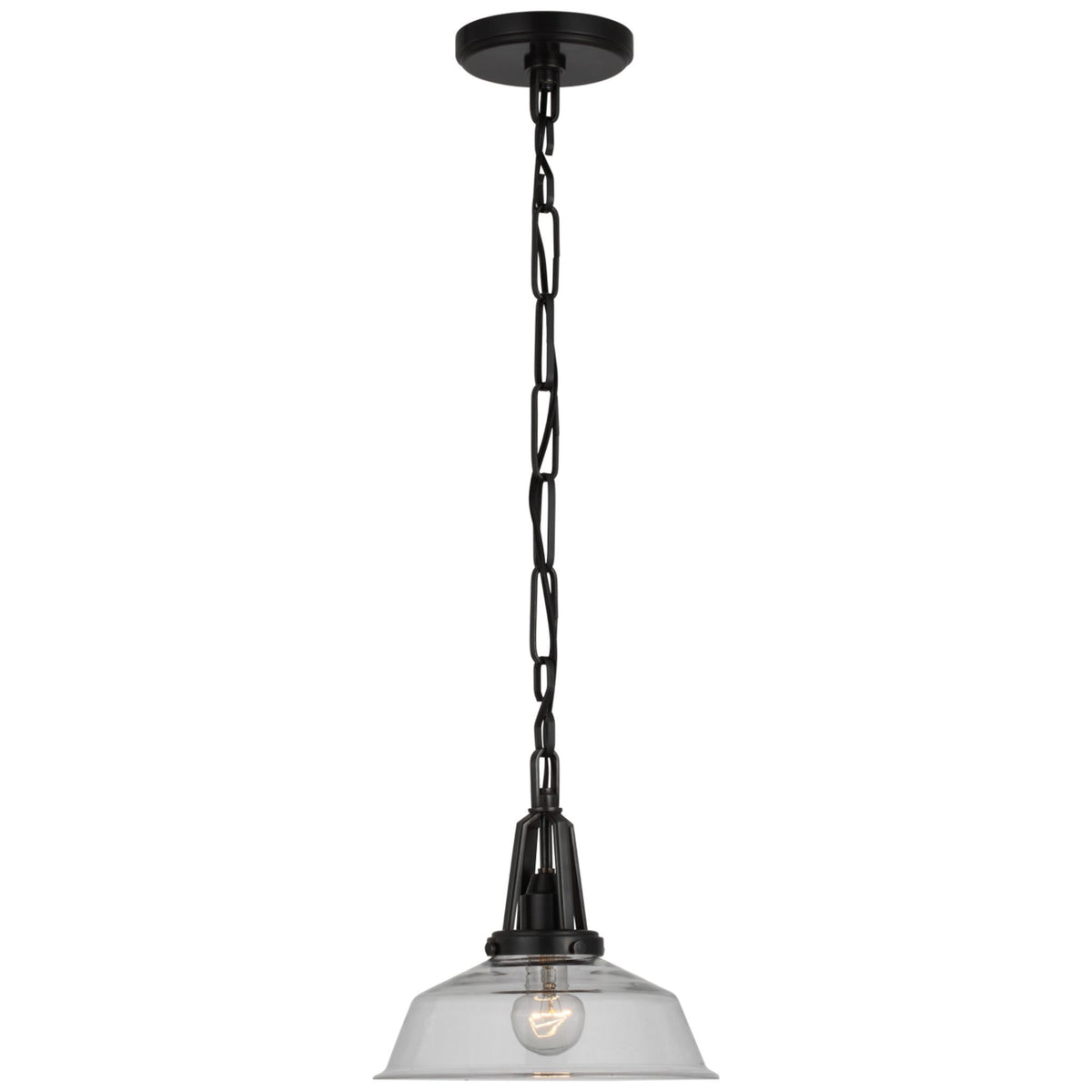 Chapman & Myers Layton 10" Pendant in Bronze with Clear Glass W10" x H9.75"