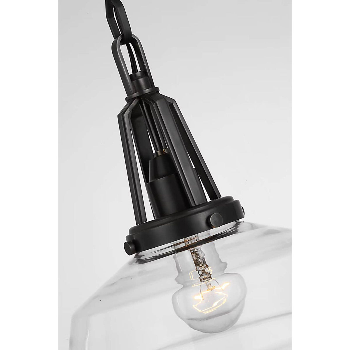 Chapman & Myers Layton 10" Pendant in Bronze with Clear Glass W10" x H9.75"
