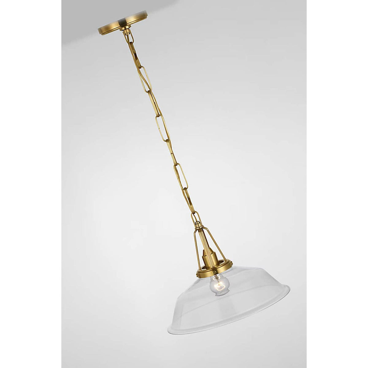 Chapman & Myers Layton 14" Pendant in Antique-Burnished Brass with Clear Glass W14" x H11.5"