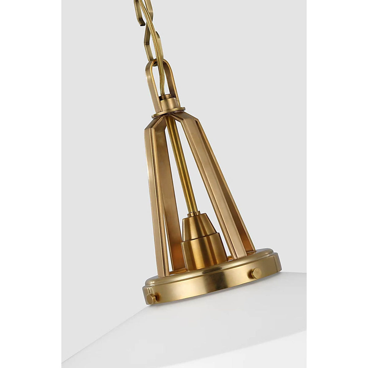 Chapman & Myers Layton 20" Pendant in Antique-Burnished Brass with Matte White Shade W20" x H15"
